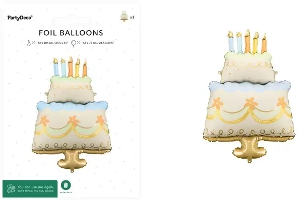 Balon foliowy Tort 62x104cm - tantis.pl
