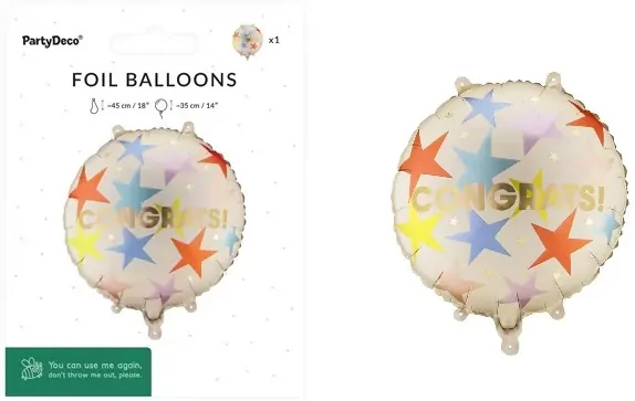 Balon foliowy pastylka Congrats 35x35cm - tantis.pl