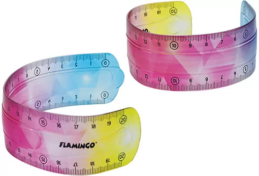 Linijka elastyczna tęczowa 20cm mix - tantis.pl