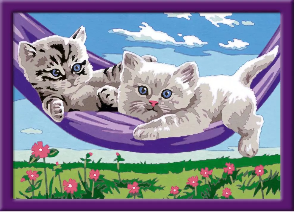 Malowanie po numerach. Kocięta w hamaku - tantis.pl