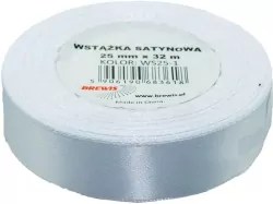 Wstążka satynowa biała 25mmx32m