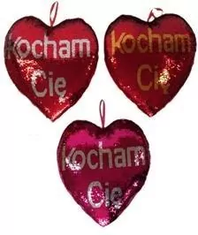 Serce cekinowe 30cm "Kocham Cię" 3 kolory 156068 - tantis.pl