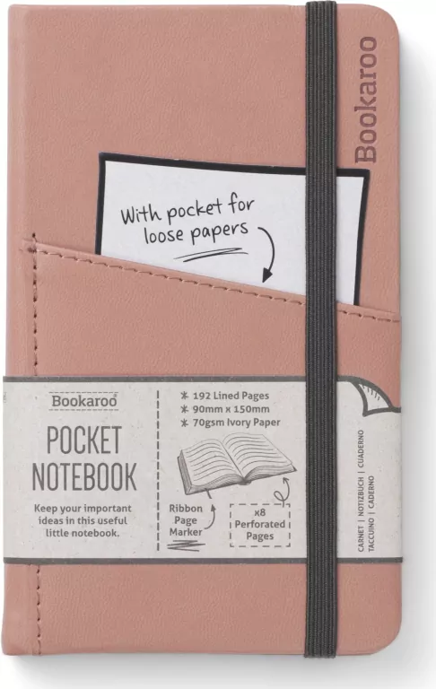 Bookaroo. Notatnik Journal Pocket A6, pudrowy - tantis.pl