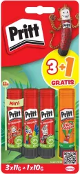 Klej w sztyfcie PRITT 3x11g + 1x10g neon blister