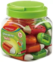 Temperówka plastikowa z gumką Twist pojed