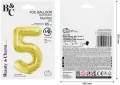 Balon foliowy B&C 5 Light gold 85cm - tantis.pl
