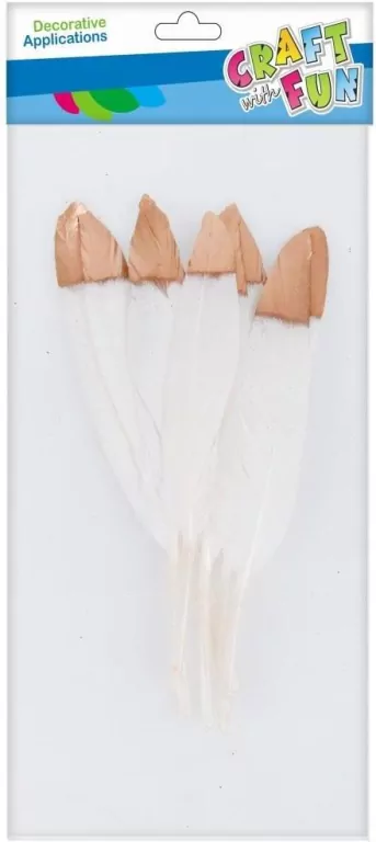 Piórka10-15cm złote 6szt - tantis.pl