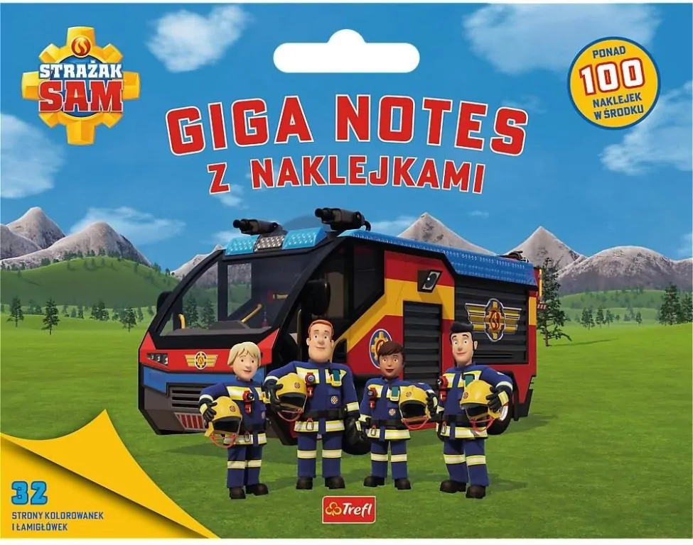 Strażak Sam. Giga notes z naklejkami - tantis.pl