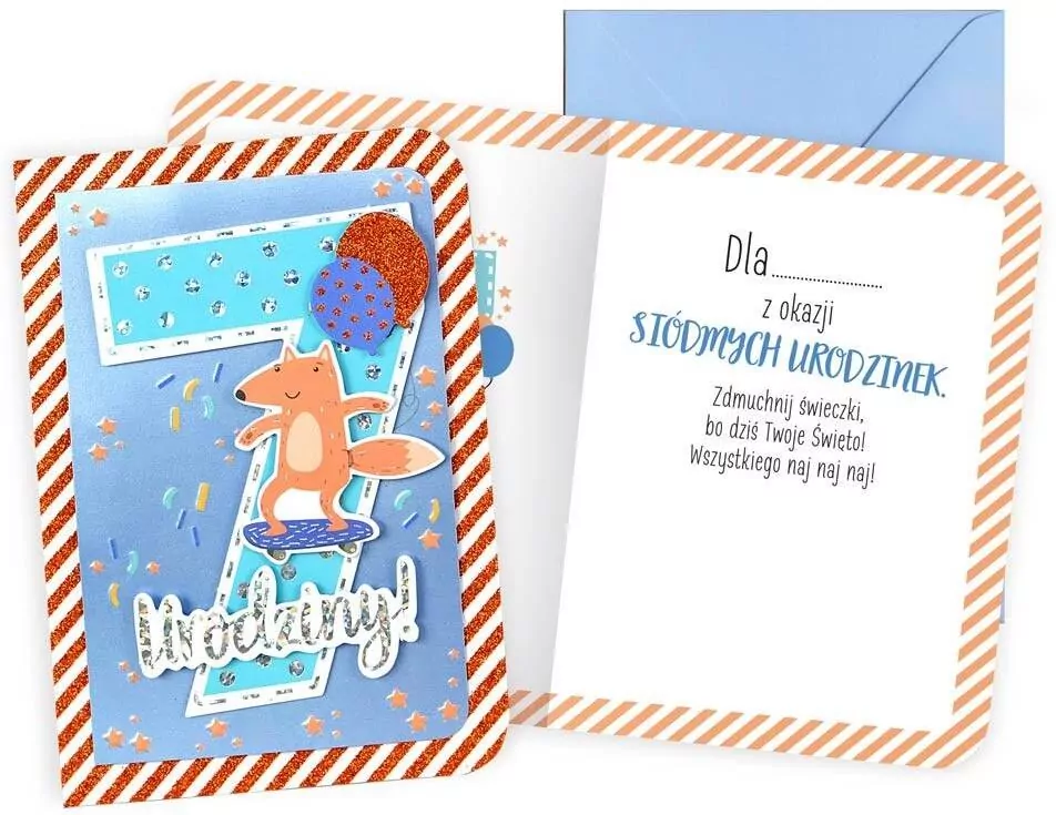 Karnet B6. Urodziny 7 chłopiec - tantis.pl