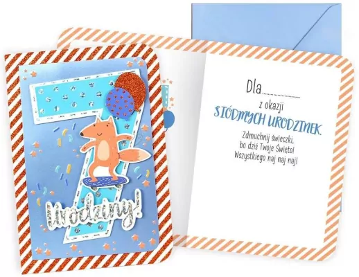 Karnet B6. Urodziny 7 chłopiec