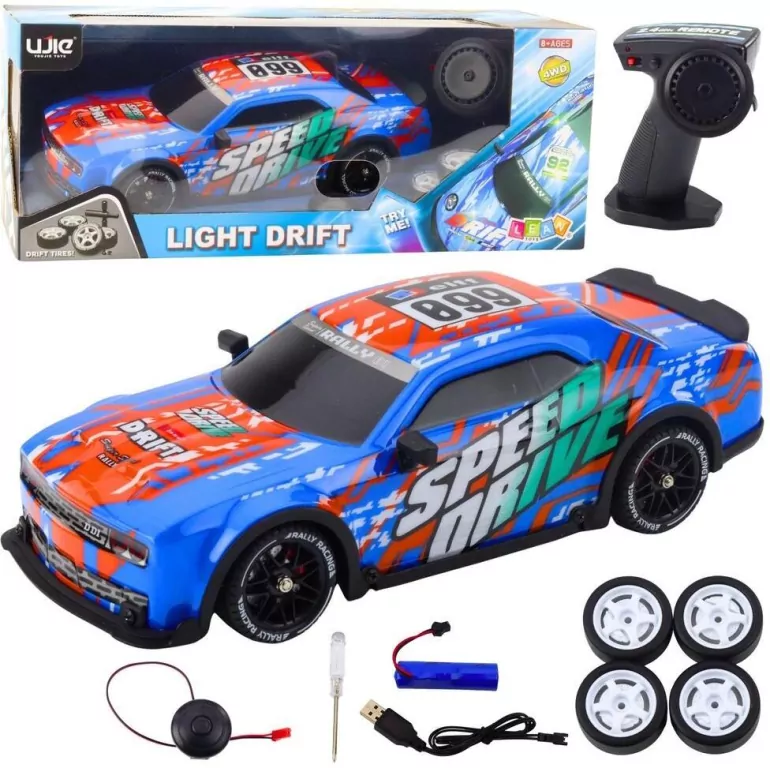Auto sportowe R/C podświetlana karoseria niebieski - tantis.pl