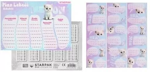 Plan lekcji A5 z naklejkami na zeszyt Cuties - tantis.pl