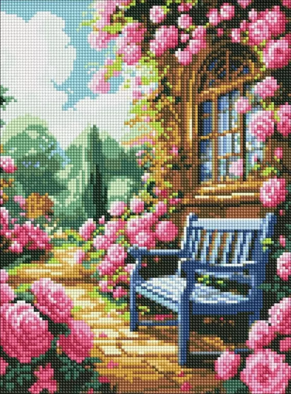 Diamentowa mozaika - Kwiatowy ogród 30x40cm - tantis.pl