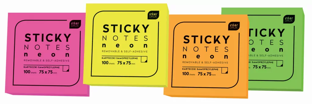Karteczki samoprzylepne neon 75x75mm 100K - tantis.pl
