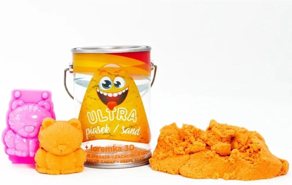 Ultra Piasek - puszka 150g pomarańczowy + foremka 3D tygrysek - tantis.pl