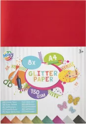 Papier brokatowy A4, 8 arkuszy