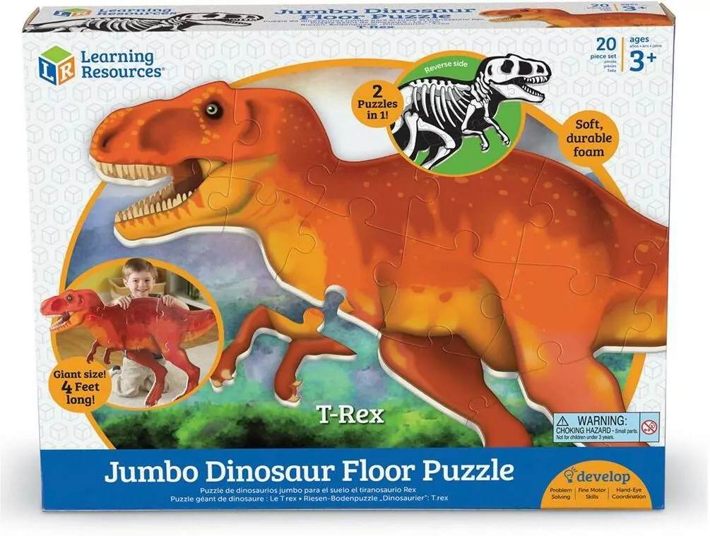 Duże, piankowe puzzle podłogowe. Dinozaur T-Rex - tantis.pl