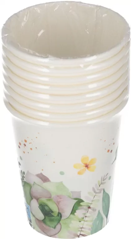 KUBEK PAP 250ML KWIATY LISC 060701 PM OP8SZT FOL - tantis.pl