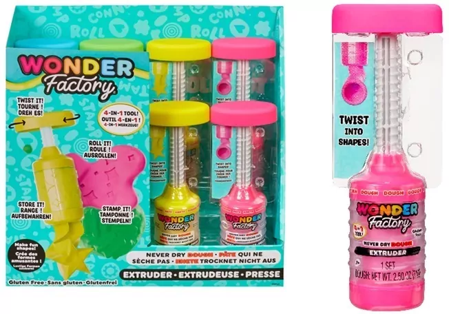 Wonder Factory Never Dry Dough Extruder - Pink - tantis.pl