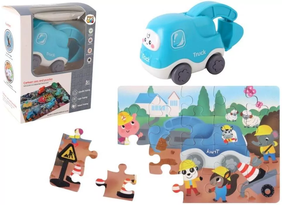 Auto puzzle Przygoda drogowa koparka - tantis.pl