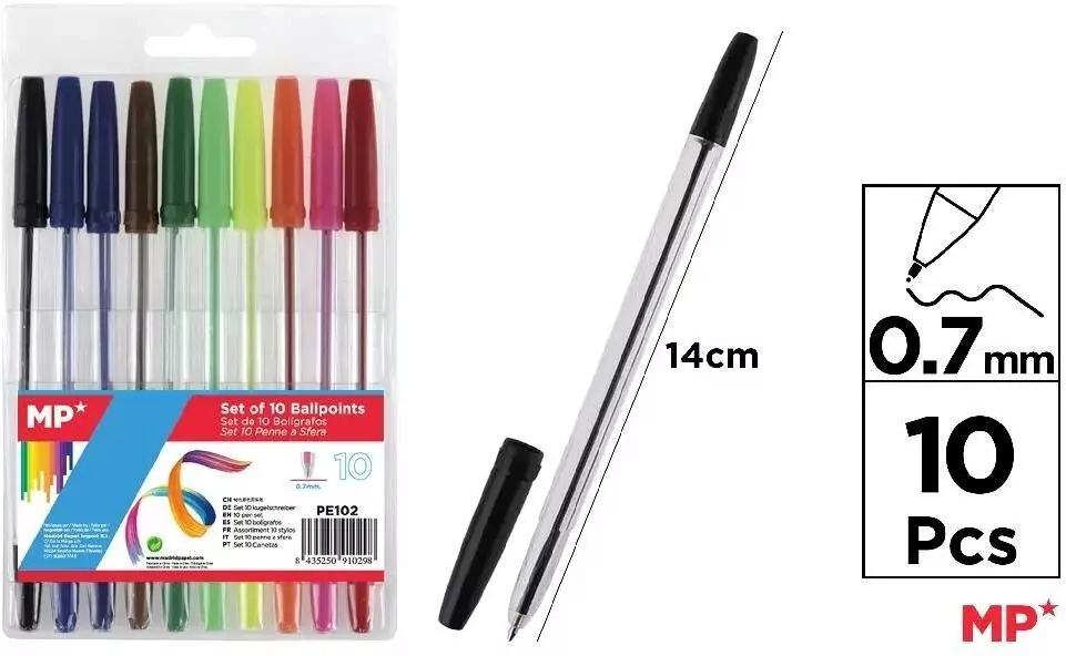 Długopis 0.7mm 10 kolorów - tantis.pl