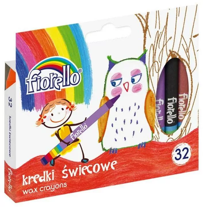 Kredki świecowe 32 kolory FIORELLO - tantis.pl