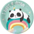 Talerzyki papierowe B&C Rozmarzona Panda 18cm p6 - tantis.pl