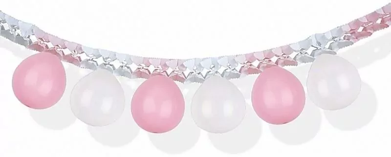 Girlanda balonowa różowo-biała 3m PARTY GO - tantis.pl