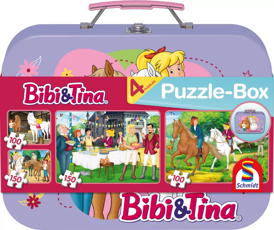 Puzzle 2x100 + 2x150 W walizce - Bibi & Tina - tantis.pl