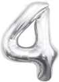 Balon foliowy B&C cyfra 4 srebrna 85cm - tantis.pl