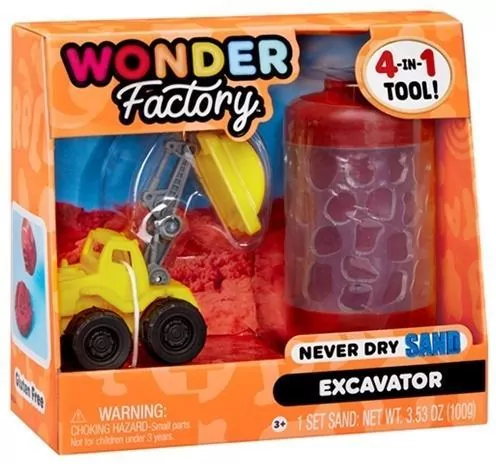 Wonder Factory Never Dry Sand - Red + Excavator - tantis.pl