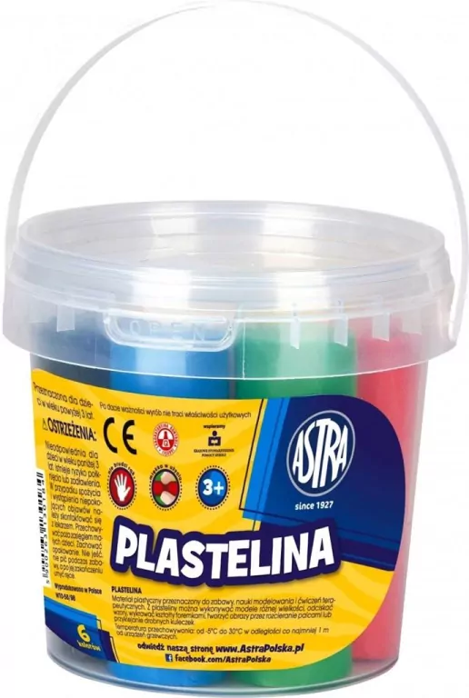 Plastelina w wiaderku. 6 kolorów - tantis.pl