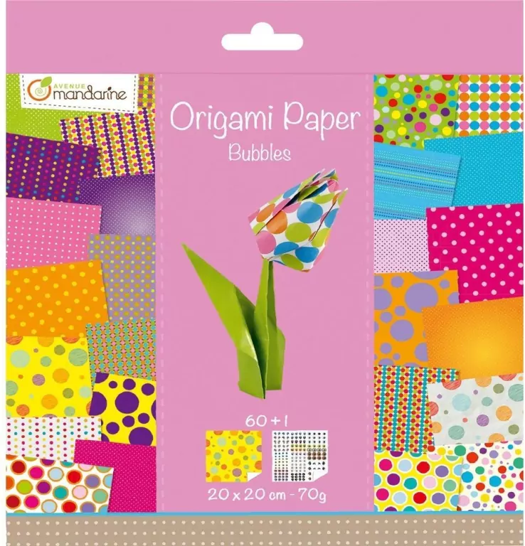 Papier origami 20 x 20 cm Bubbles 60 arkuszy - tantis.pl