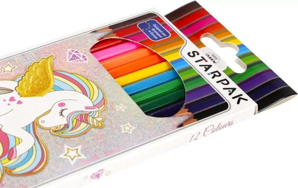 Kredki ołówkowe. Unicorn. 12 kolorów - tantis.pl