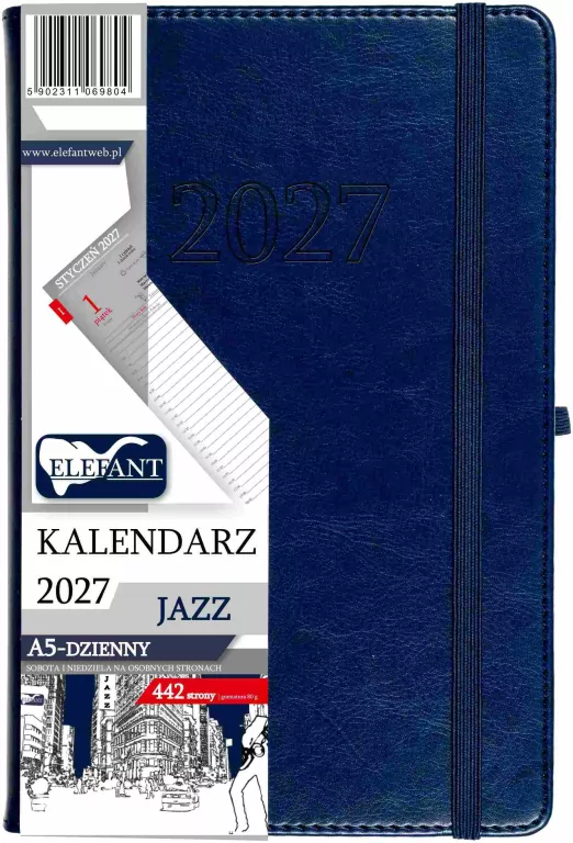 Kalendarz Jazz 2027 A5 dzienny granatowy - tantis.pl