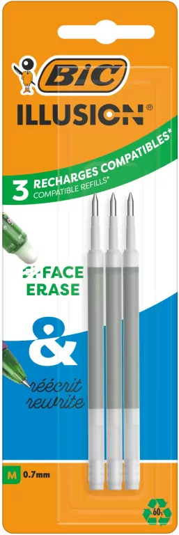 Wkład żelowy Illusion 0,7mm zielony 3szt BIC - tantis.pl