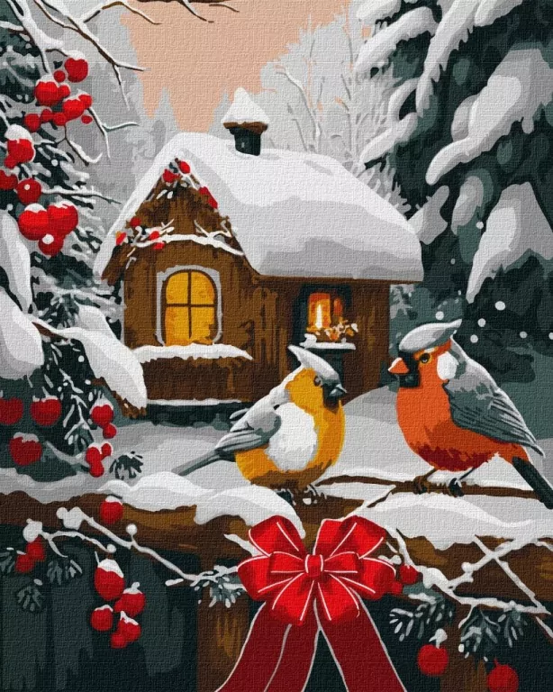 Malowanie po numerach - Śnieżna bajka 40x50cm - tantis.pl