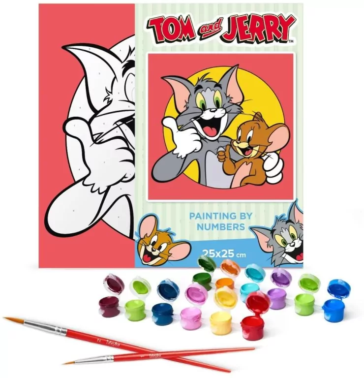 Malowanie po numerach - Tom i Jerry 25x25cm - tantis.pl