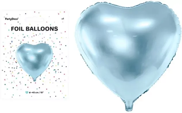 Balon foliowy Serce 45cm błękitny - tantis.pl