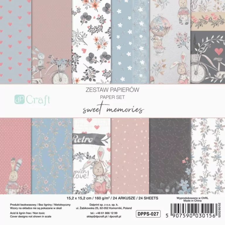 Zestaw papierów memories 15,2x15,2cm 24 kartki - tantis.pl