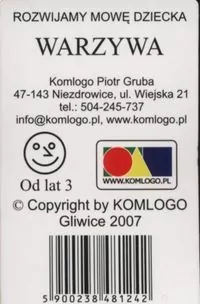 Komlogo, karty logopedyczne, Rozwijamy mowę i myślenie dziecka, Warzywa - tantis.pl
