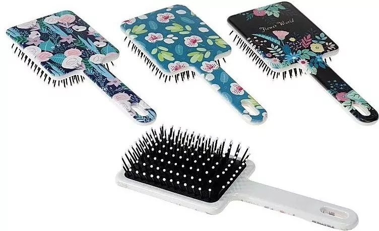 Szczotka do włosów plastikowa Kwiaty MIX - tantis.pl