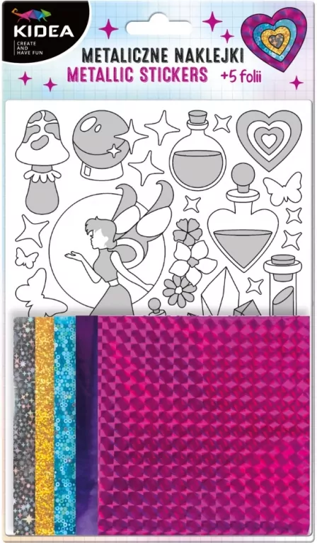 Metaliczne naklejki zestaw kreatywny. Wróżki - tantis.pl