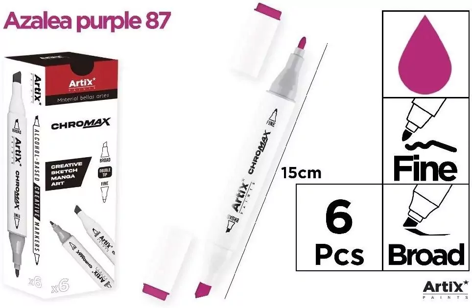 Marker Chromax z 2 końcówk. azalea purple 87 - tantis.pl