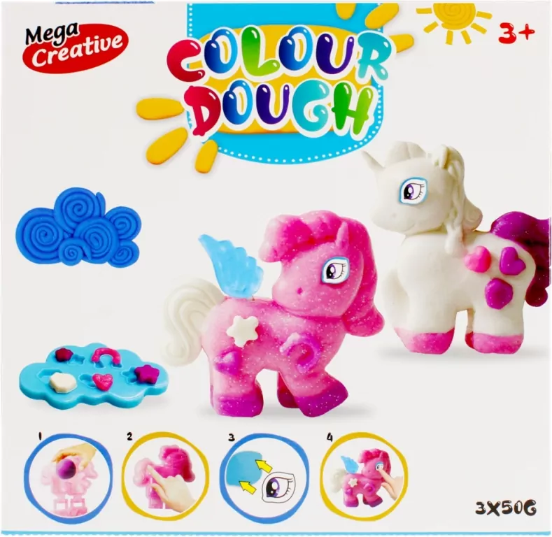 Zestaw: Masa plastyczna Koniki, colour dough - tantis.pl