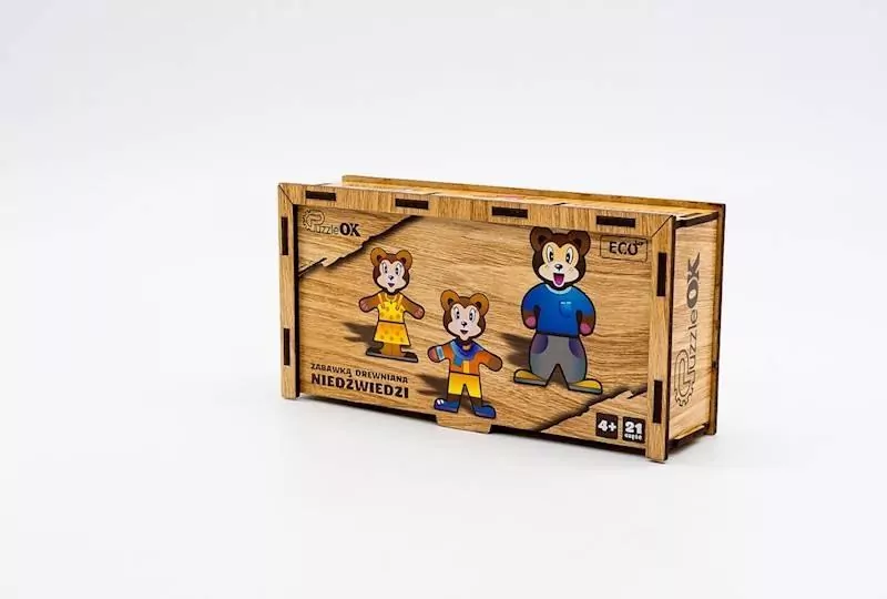 Drewniana układanka Niedźwiedzie Puz-12141 - tantis.pl