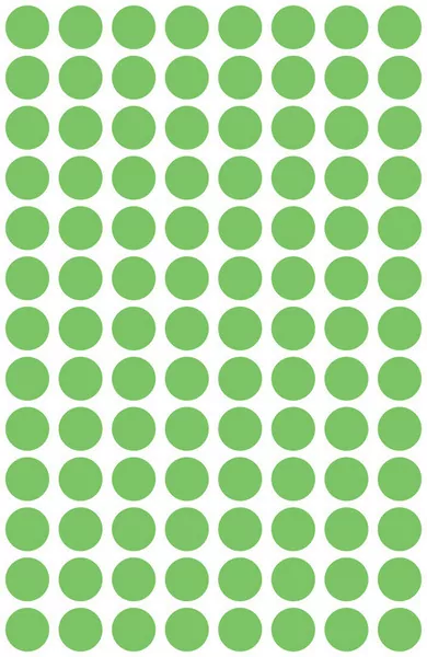 Etykieta samoprzylepna 8 koła zielone - tantis.pl