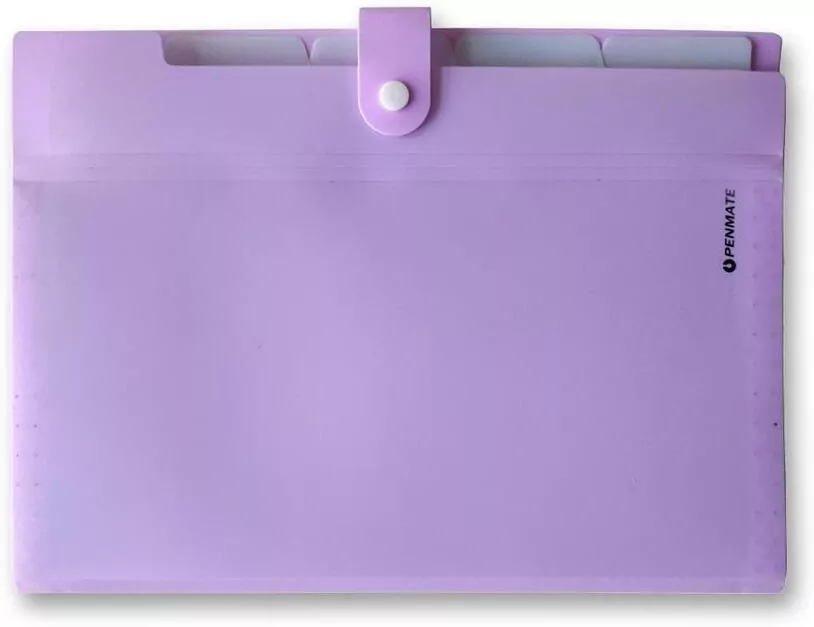 Teczka z przegródkami A4 fioletowa - tantis.pl