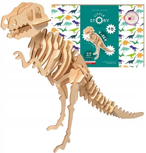 Puzzle drewniane. Model 3D. T-Rex - tantis.pl