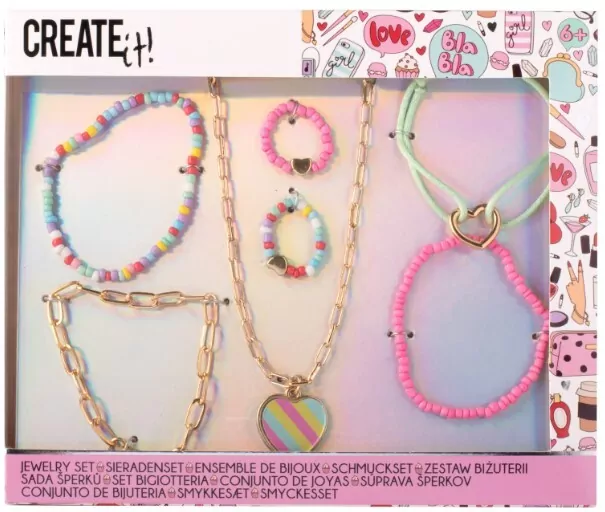 Create It!. Zestaw biżuterii. Tęczowe koraliki, mix - tantis.pl